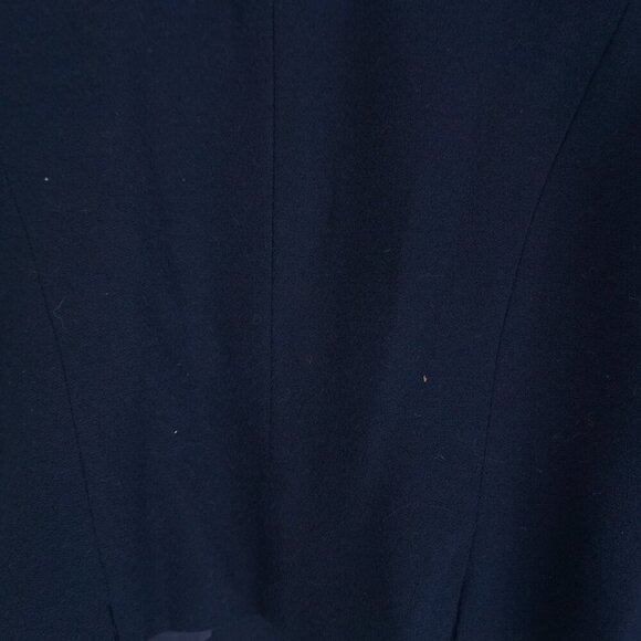 Pendleton Navy 100% Virgin Wool Cropped Button Up Jacket Blazer Petite - Picture 12 of 13